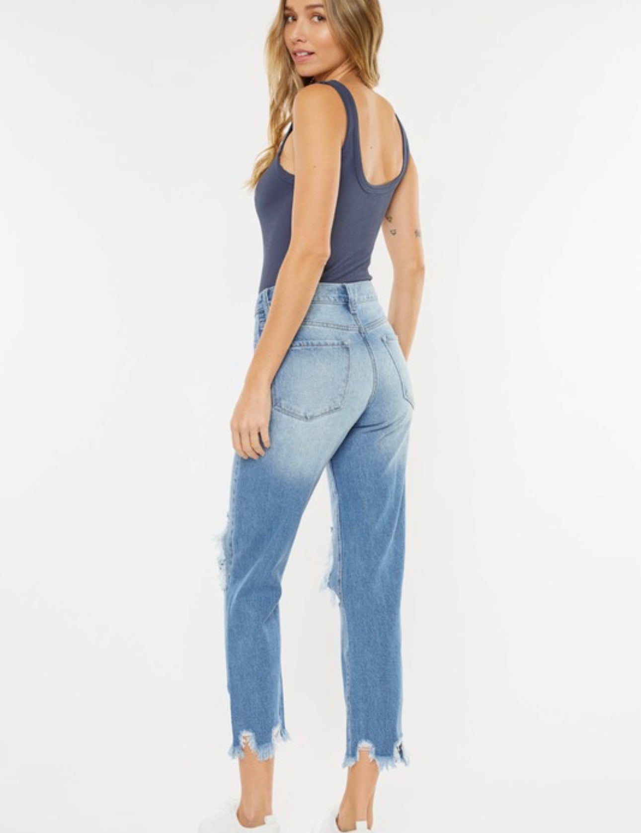 Kancan Becca Distressed Mom Jeans