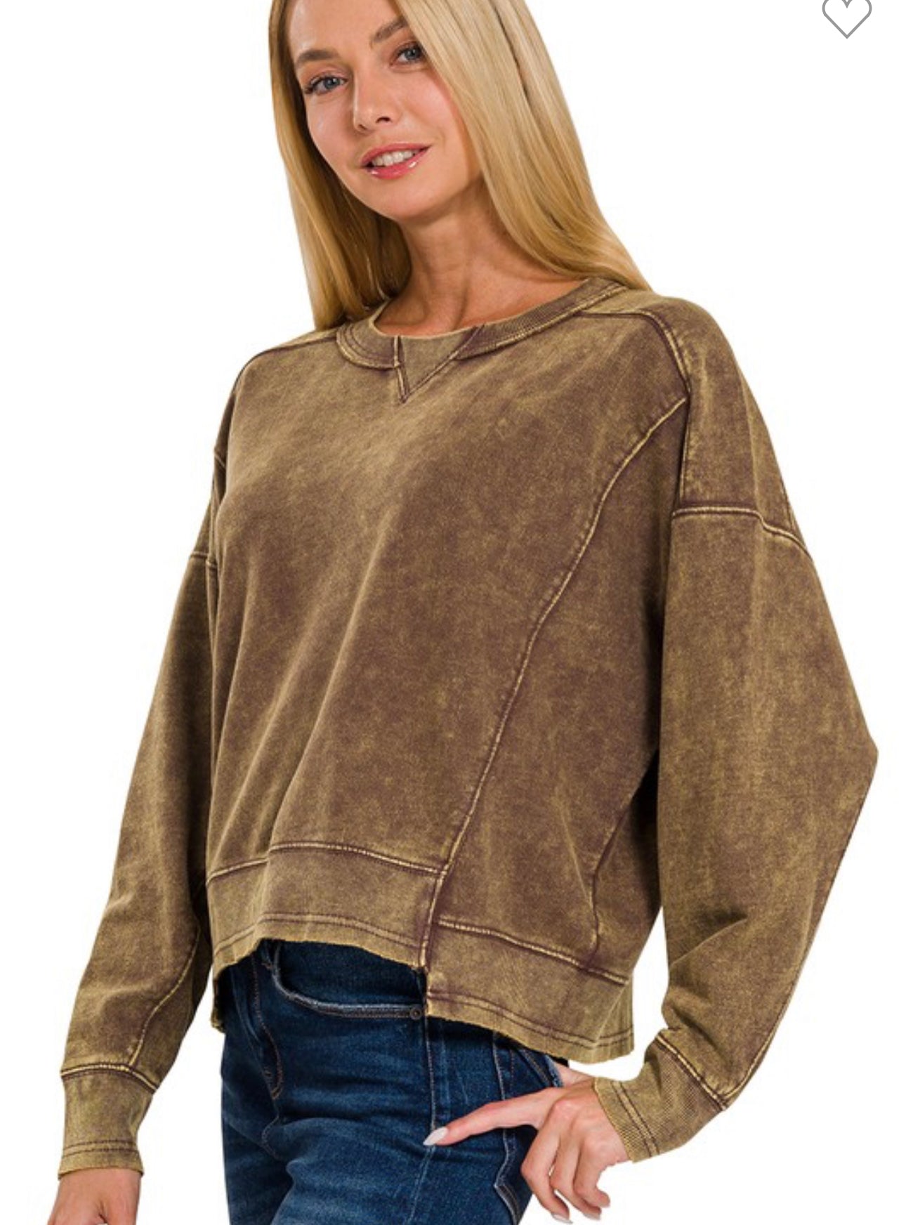 Always Welcome Acid Wash Pullover