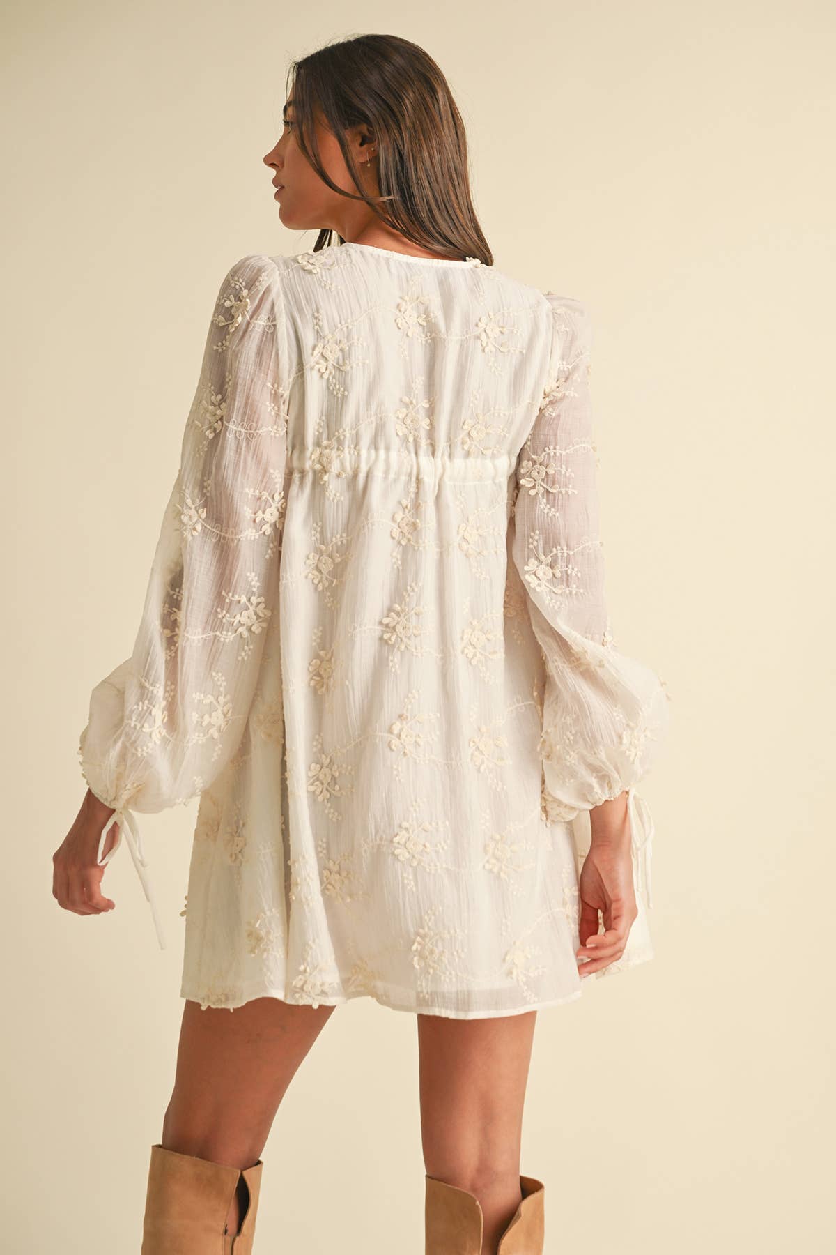 Floral Mini Dress with Balloon Sleeves