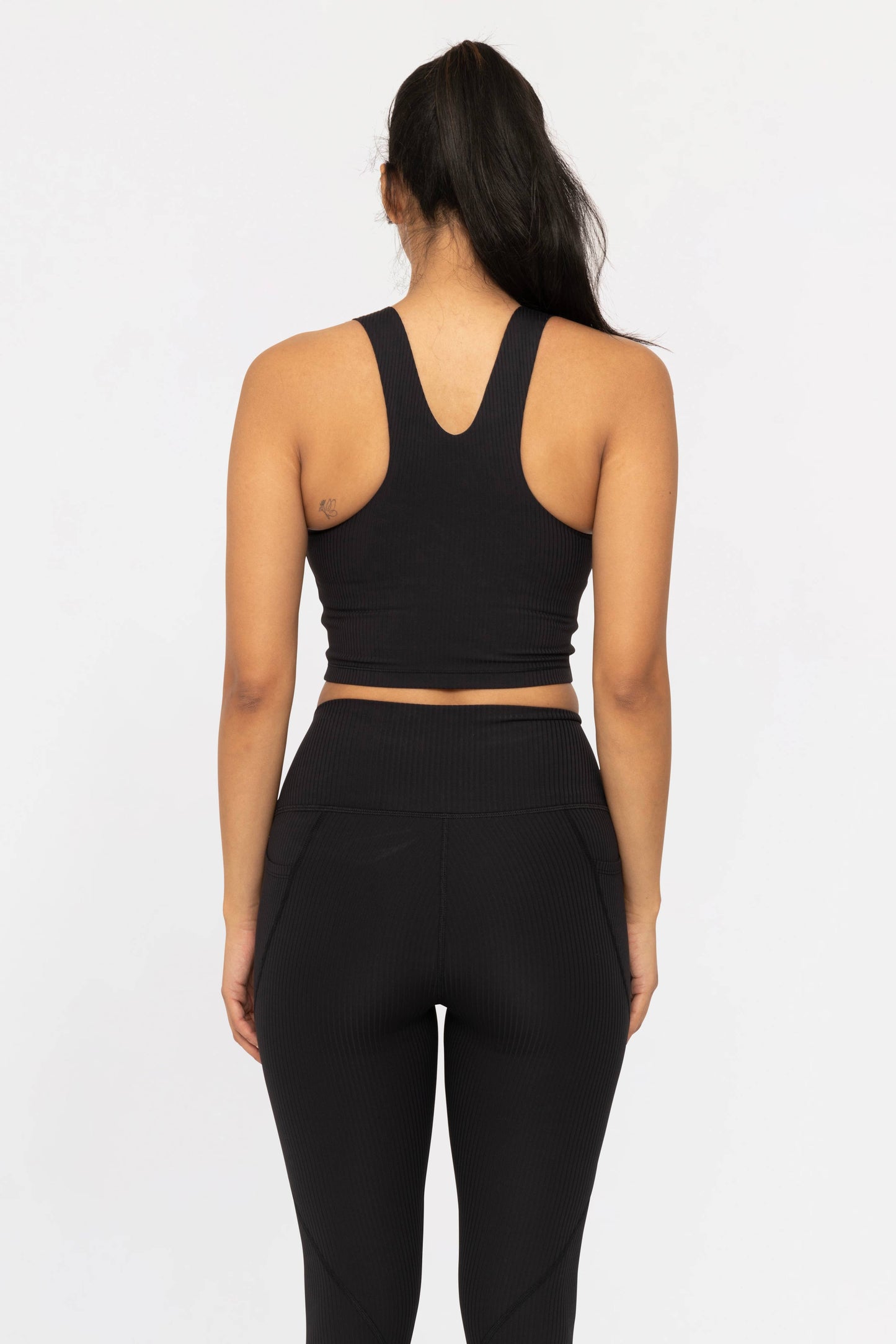 Square Neck Soft Ribbed Racerback Sports Bra