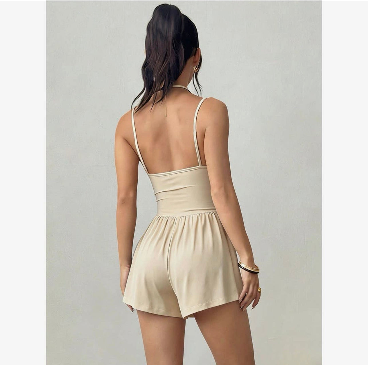Summer Strapless Waist-cinching Romper