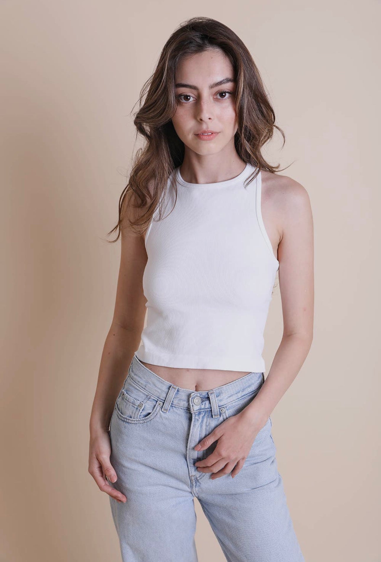 High Neck Racerback Tank