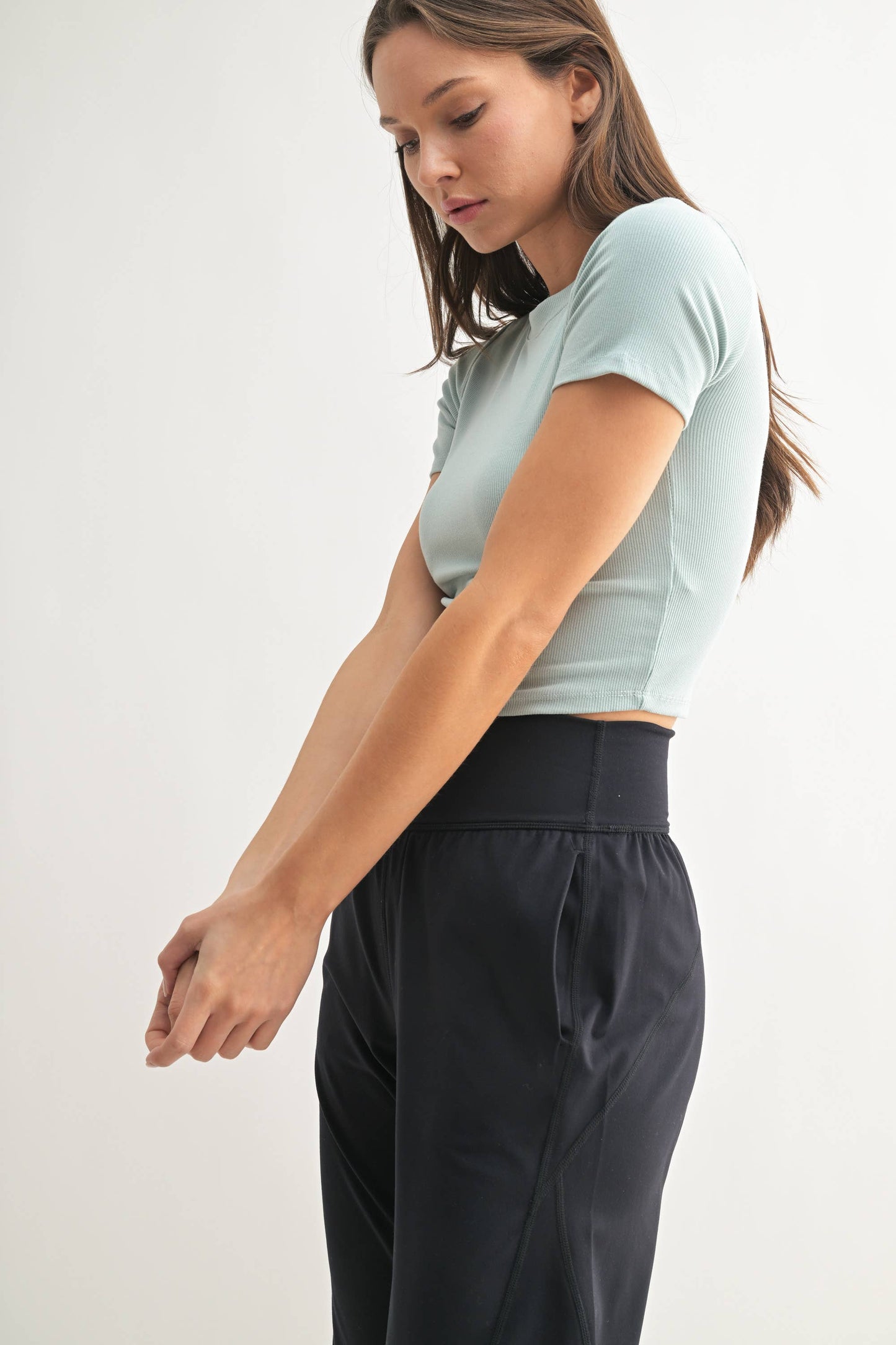 Essential Micro-Ribbed Athleisure Baby Tee