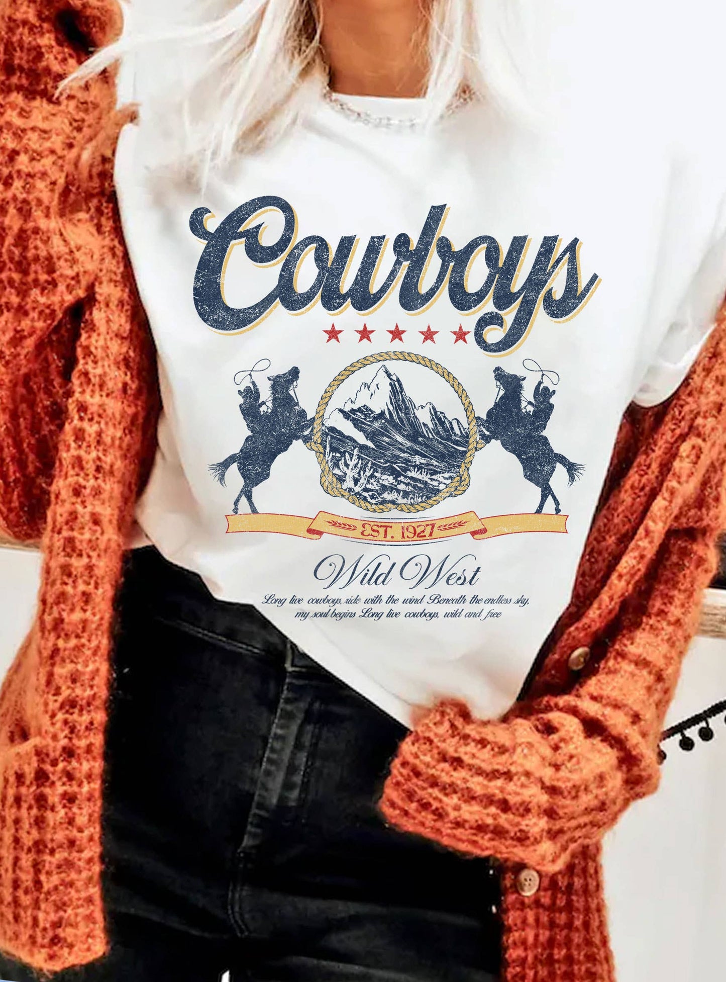 COWBOY WILD WEST GRAPHIC T SHIRTS