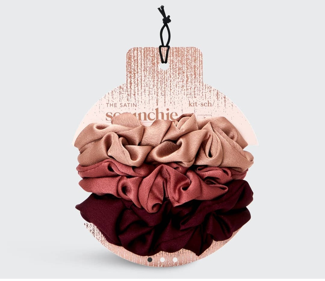 Holiday Satin Srunchies 6pc-Mulberry Spice