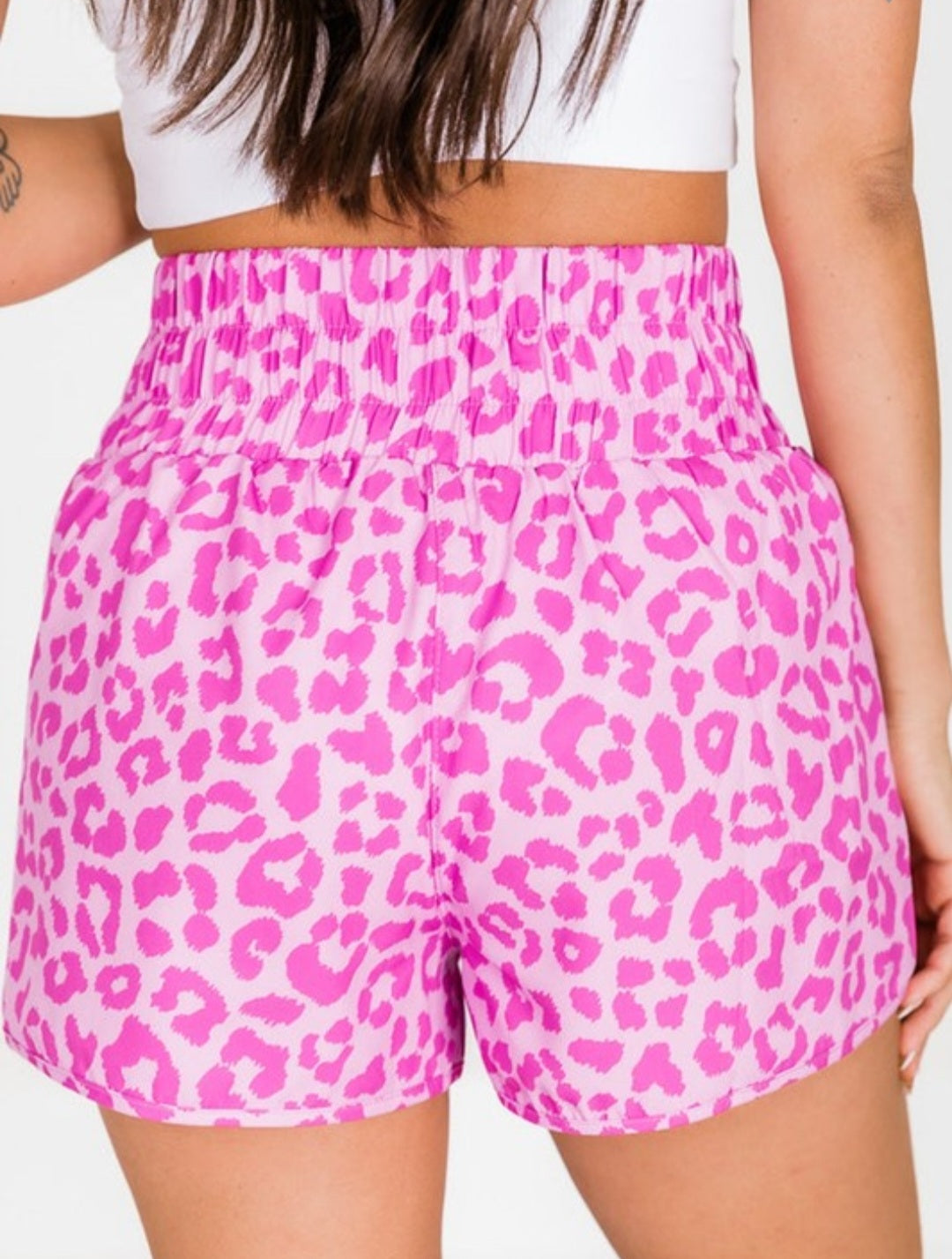 Errands to Run Pink Leopard Active Shorts