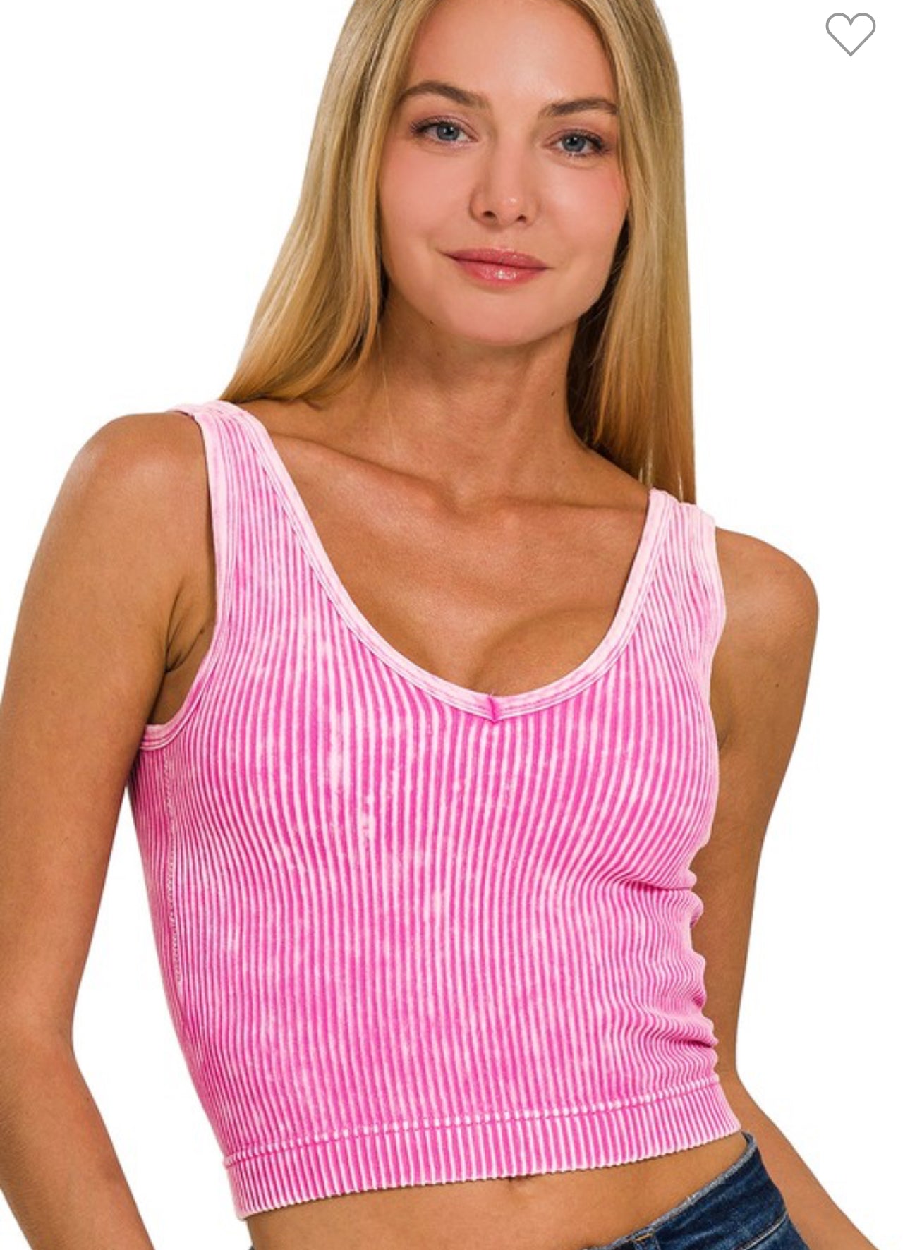 Washed Ribbed Padded Tank