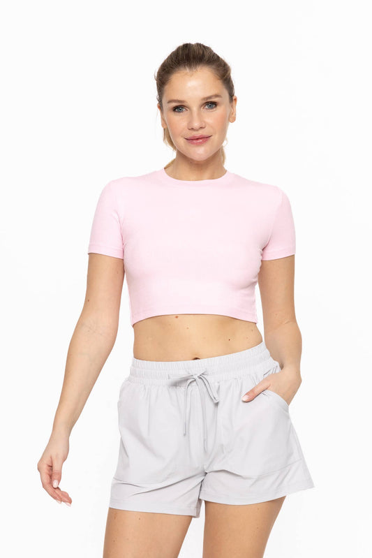 Essential Micro-Ribbed Athleisure Baby Tee