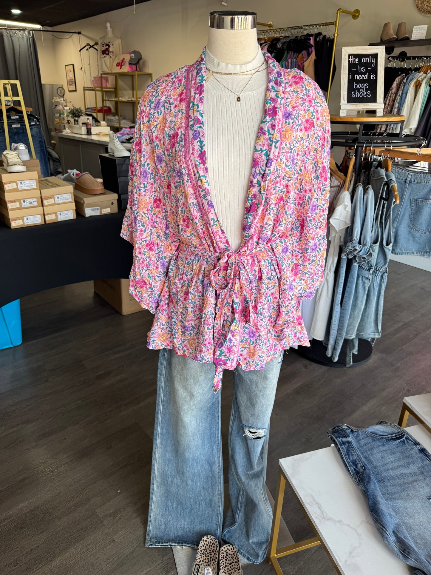 Floral Short Sleeve Swimsuit Cover up