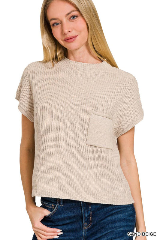 Bella Mock Neck Cropped Sweater