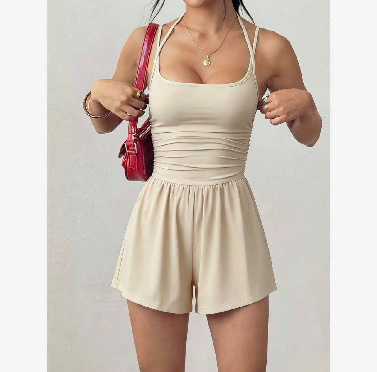 Summer Strapless Waist-cinching Romper