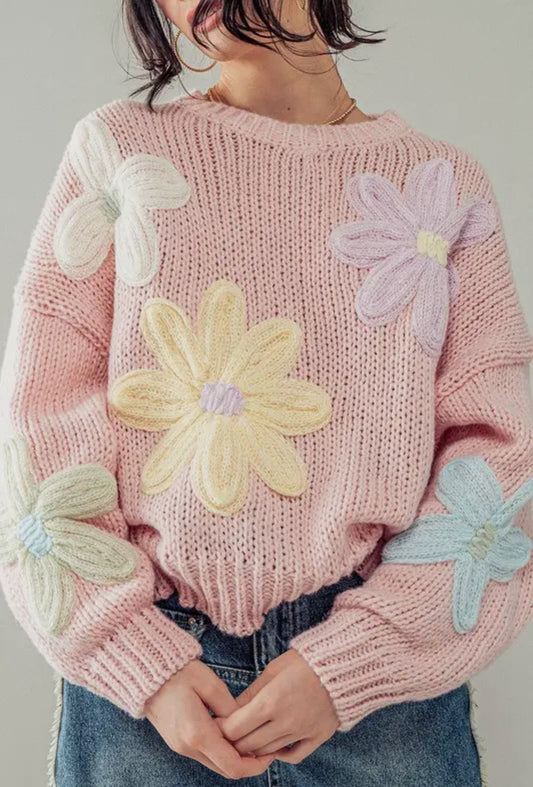 Daisy Floral Oversized Sweater