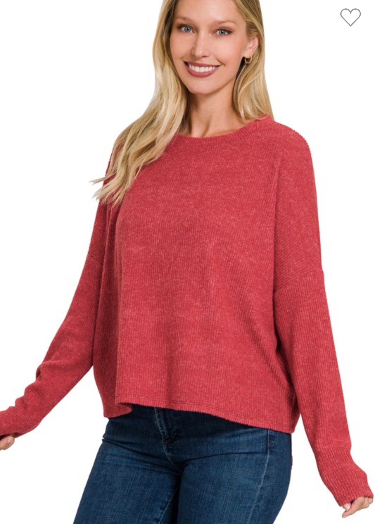 Ribbed Dolman Long Sleeve Sweater