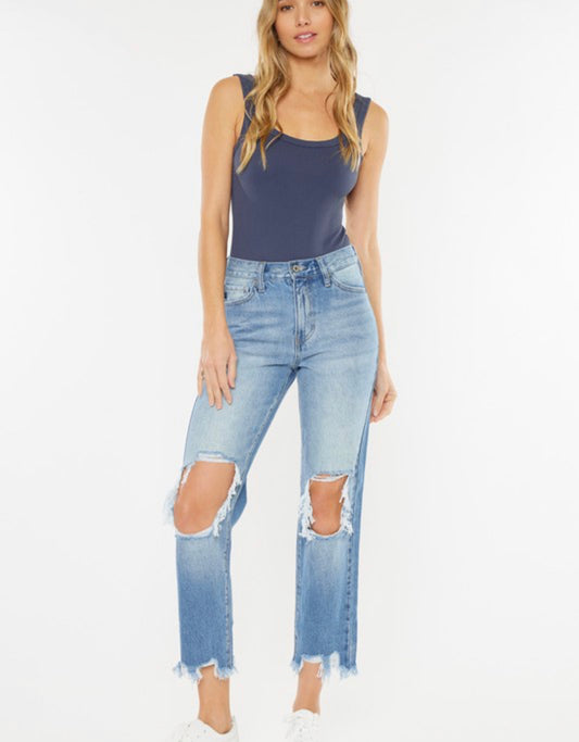 Kancan Becca Distressed Mom Jeans