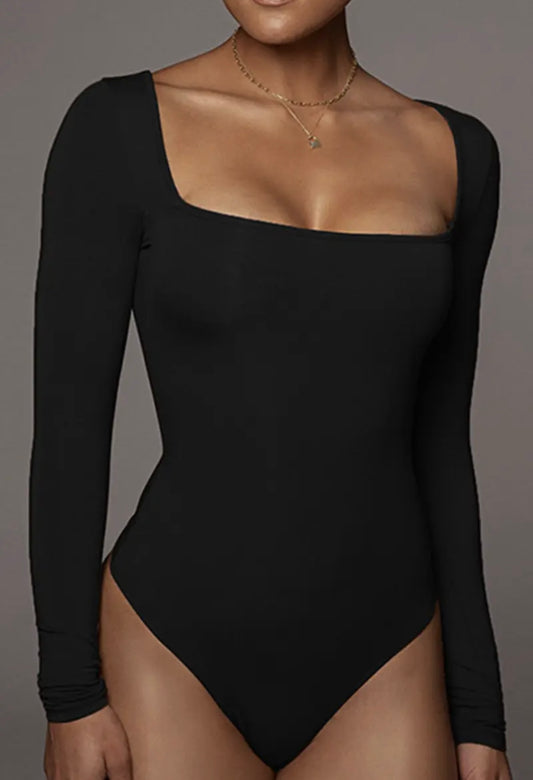 Scoop Neck Long Sleeve Bodysuit