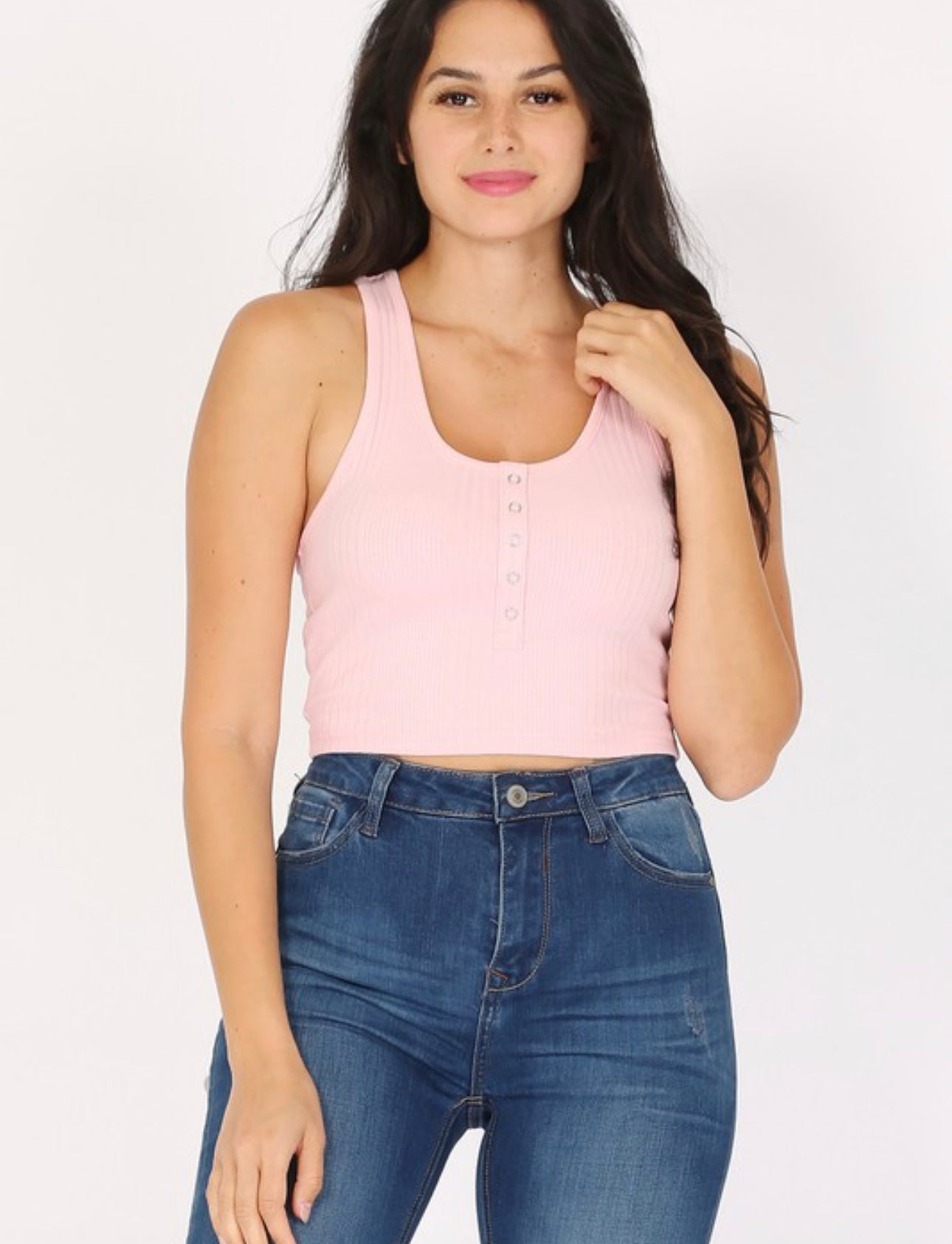 Take The Plunge Rib Crop Henley Top