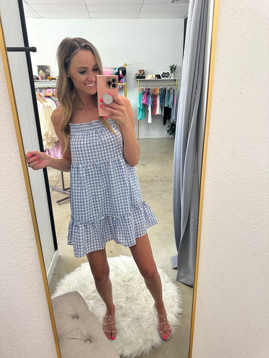 Where It All Begins Gingham Dress