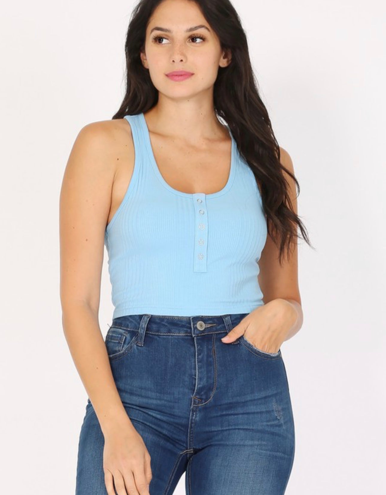 Take The Plunge Rib Crop Henley Top