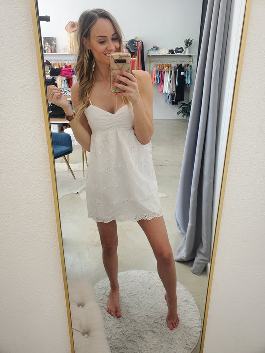 Light My Fire White Mini Dress