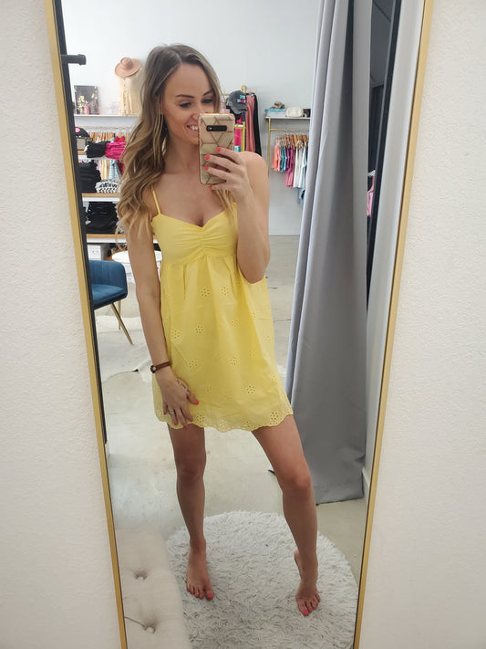 Sunset Dreams Yellow Mini Dress