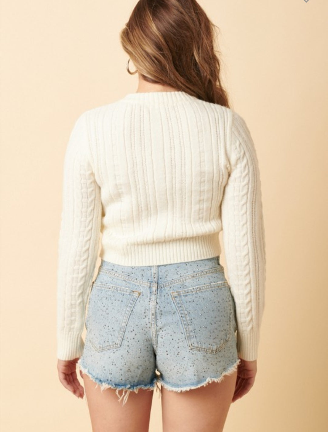 Lost Together Cable Knit Crop Sweater