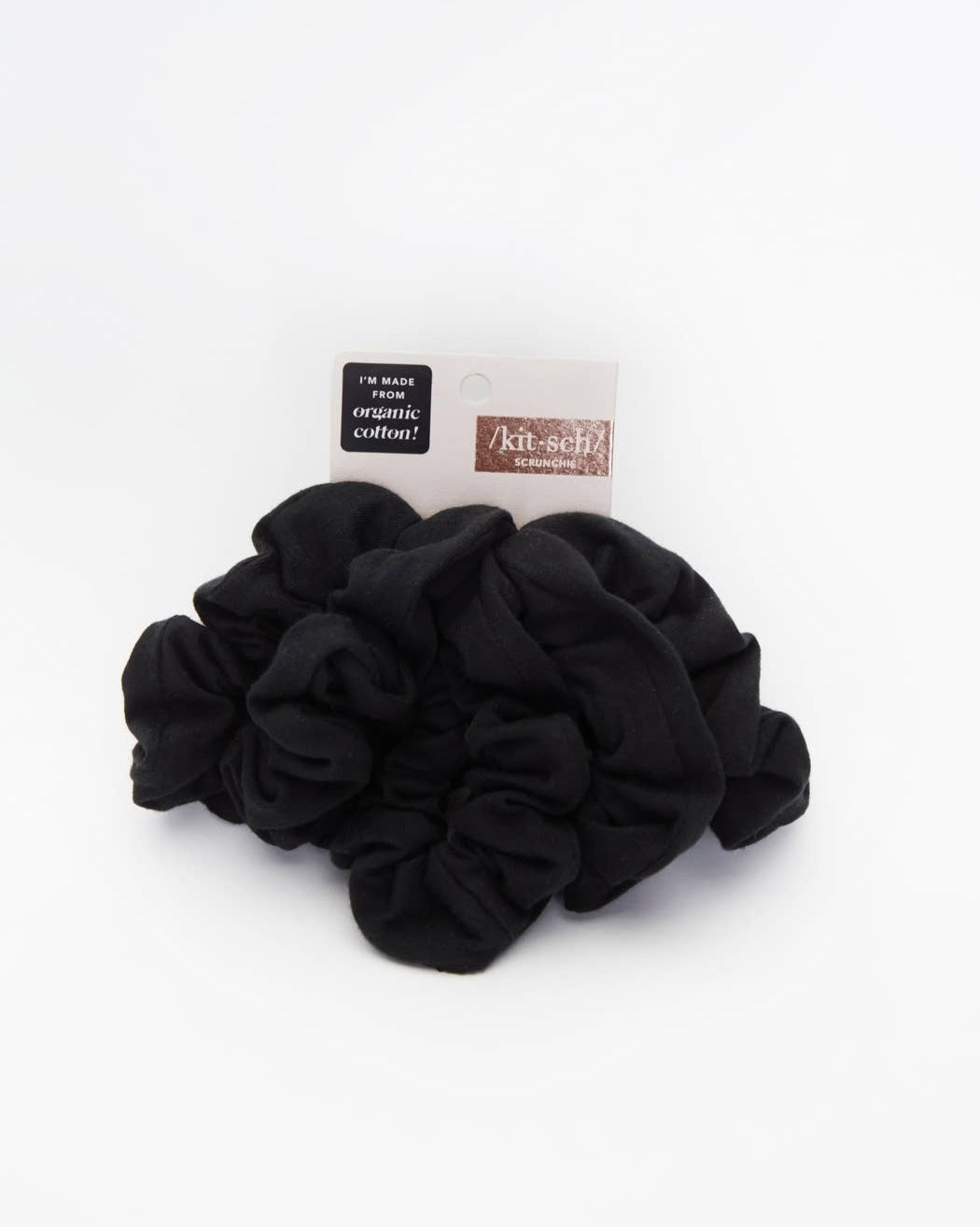 Organic Cotton Knit Scrunchies 5pc- Black