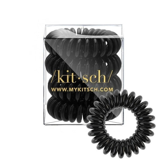 Spiral Hair Ties 4pack-Black