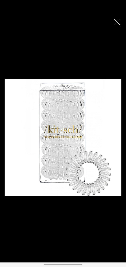 Spiral Hair Ties 8pack- Clear