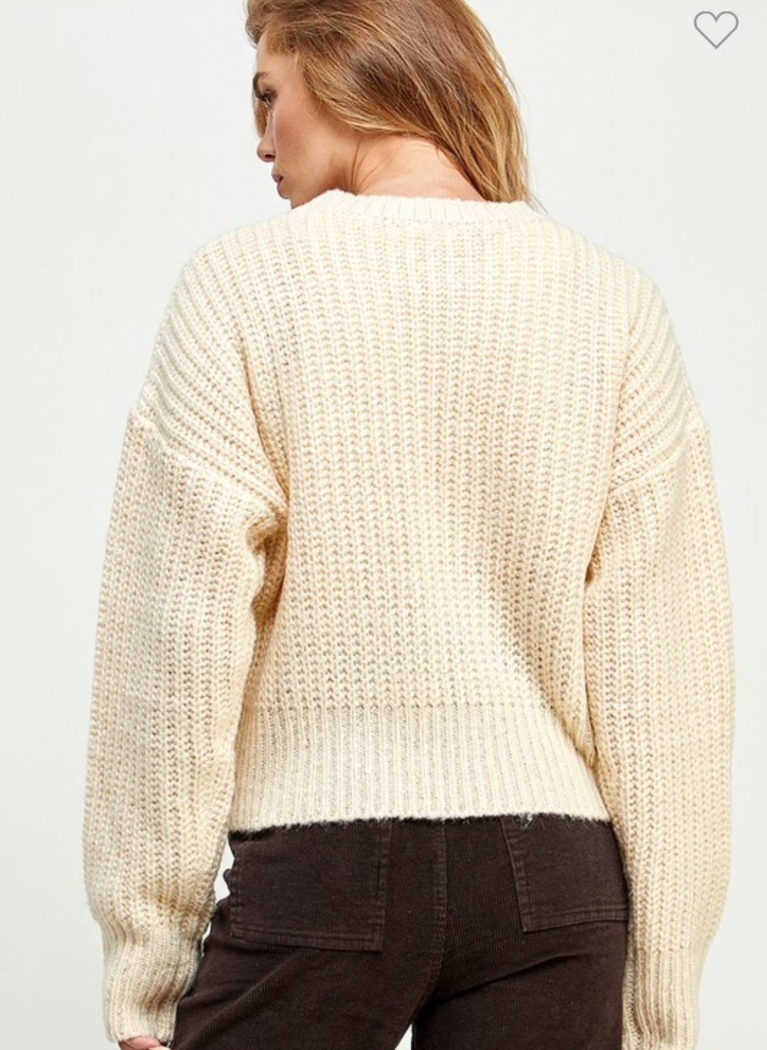 Soft Ribbed Drop Shoulder Sweater