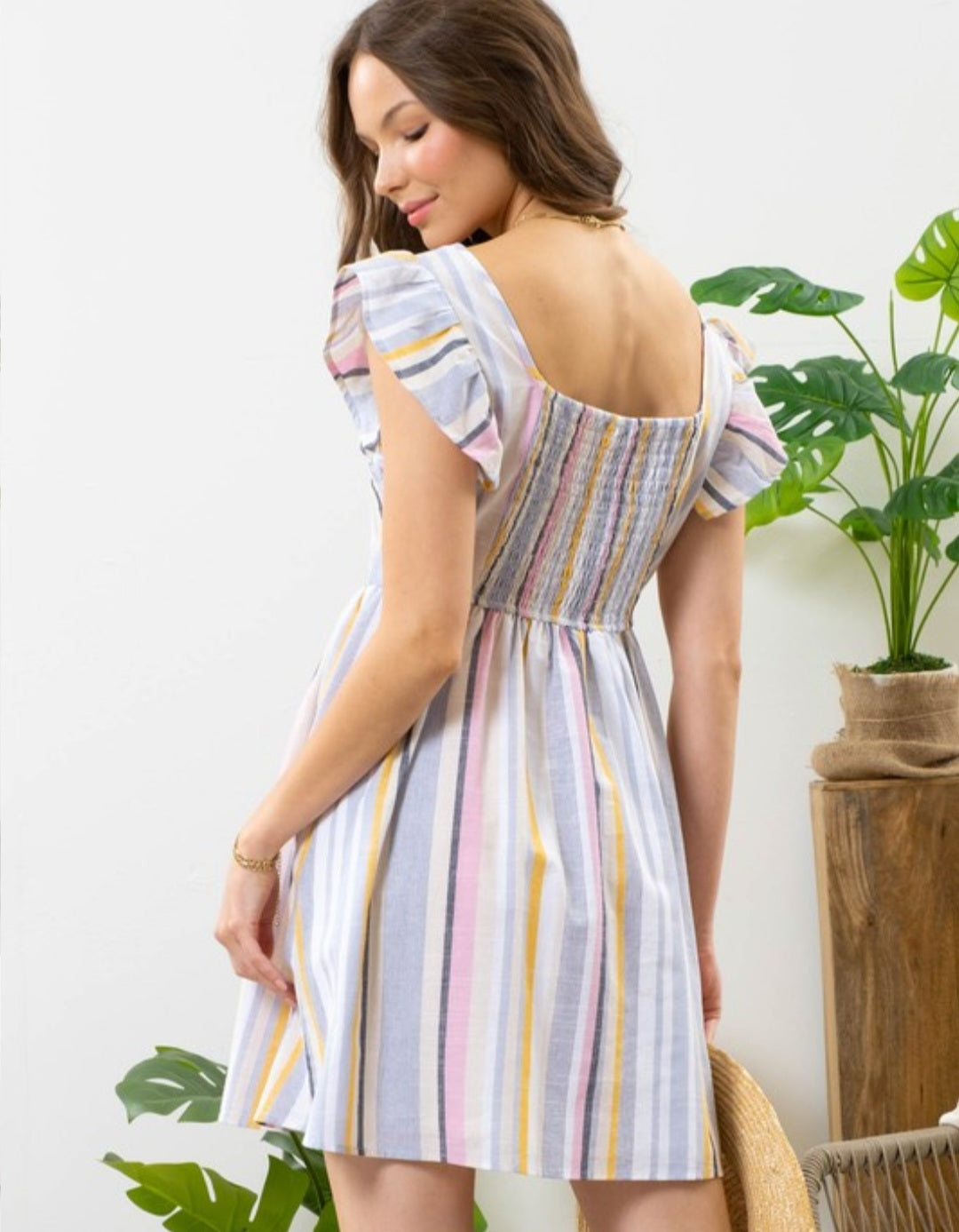 Gentle Morning Rainbow Striped Dress