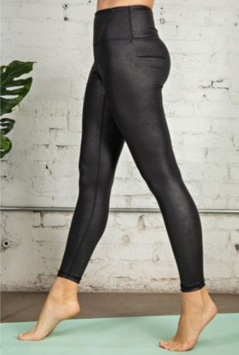 Down For It Black Faux Leather Leggings