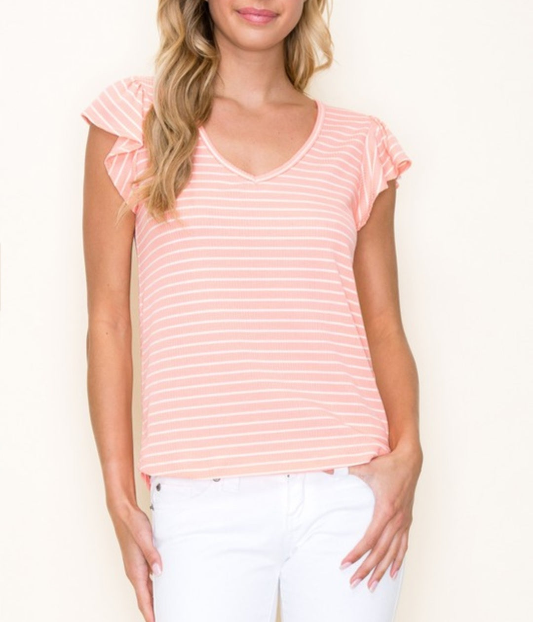 Basic Instinct Striped V-Neck Top