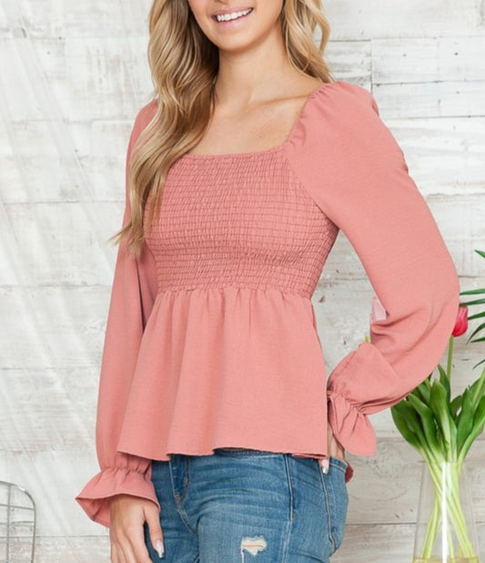 For You Pink Puff Sleeve Top