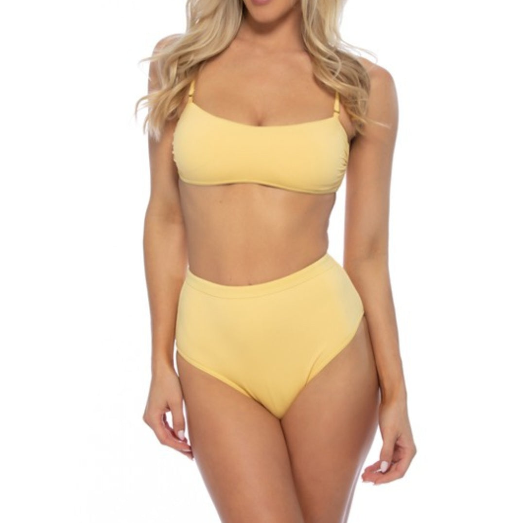 Sun Baked Yellow Bandeau Bikini Top